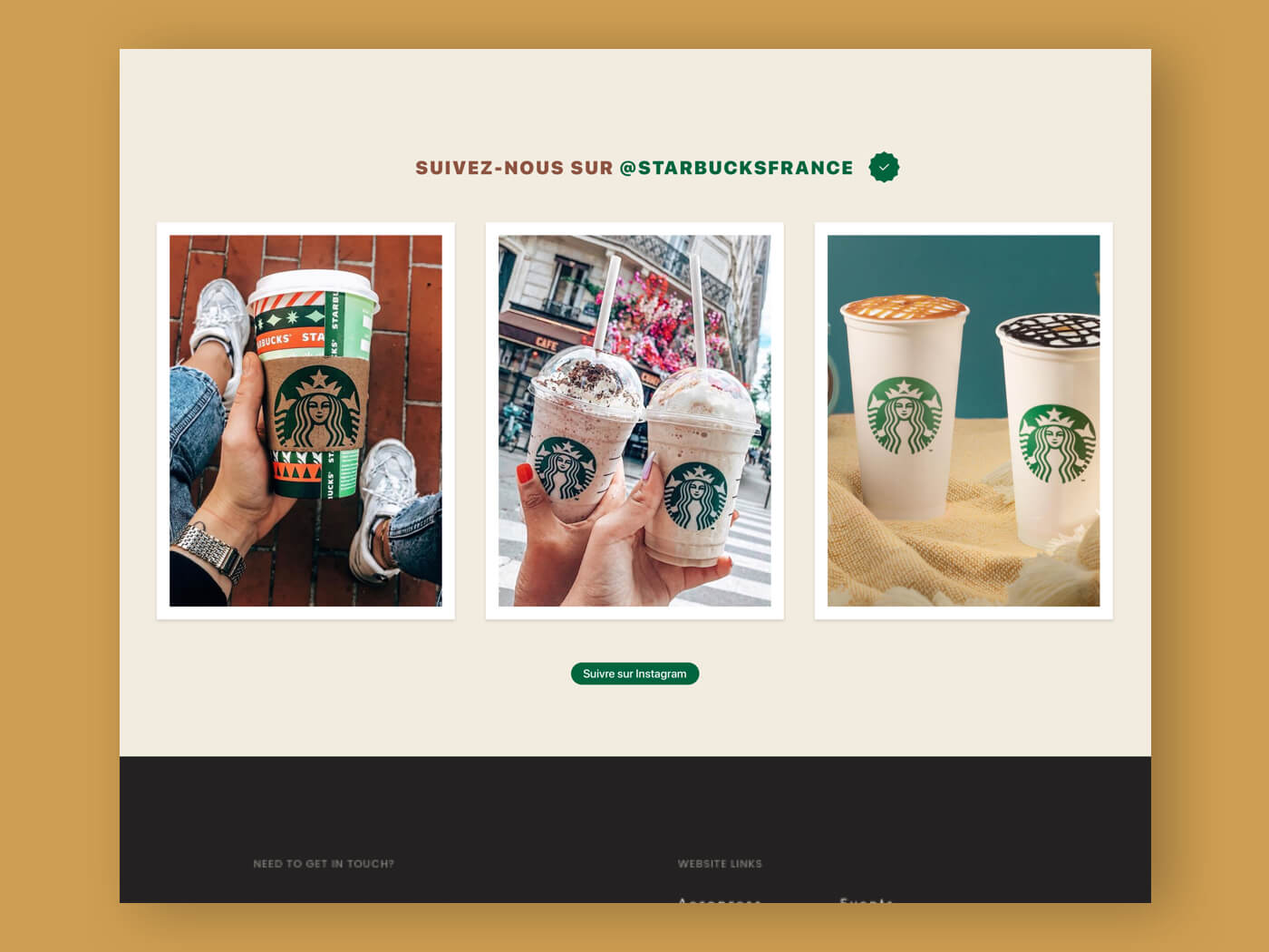 Photo d'écran web design de Starbucks